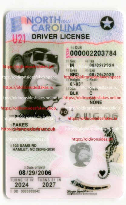 North Carolina Driver License(New NC U21 2024 PolyCard)